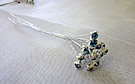 b1696 Blue Silver Diamonte Cluster