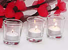 GLA433P Clear Glass Tea Light Candle Holder