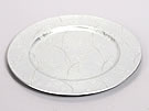 202532 Plate Flower Design 33cm Silver