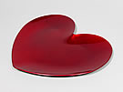 204360 Plastic Heart Plate 33cm Red