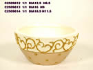 Cream & White Bowl With Gold Design