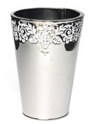 Galv vase with deco d15 h21.5cm silver