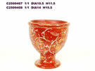 Red Footed Pot With GoldWhite Design