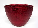 Vase oval red rough L20 W9 h11cm