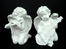 Angel with flute&violin white L8 w6 h11cm