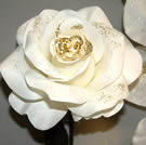 White Rose With Gold Glitter