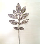 x51048 Silver glitter leaf spray