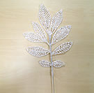 x51043 White Glitter Leaf Spray