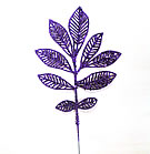 x51050 Purple Glitter Leaf Spray