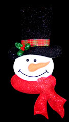 Led Snowman Head Twinkling 3Asst