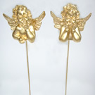 Angel on stick 2 asst gold L6.5 w3.5 h26cm