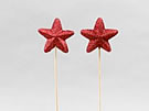 27762 Glitter Star Pick 8cm Red