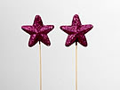 27774 Glitter star pick 8cm lilac