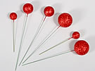 29480 Glitter Balls Red Pins