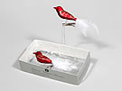 50235 Glass Bird With Clip 80mm