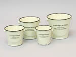 321486 Set 4 Enamel Buckets Cream