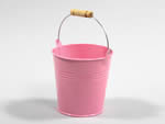 324503 Metal Bucket With Handle Pink 12.5dx12h cm