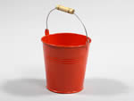 324506 Metal Bucket With Handle Red 12.5dx12h cm