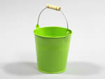 324508 Metal Bucket With Handle Green 12.5dx12h cm