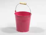 324509 Metal Bucket With Handle Pink 12.5dx12h cm