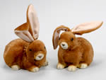 79424 Flocked Rabbit Brown 26cm